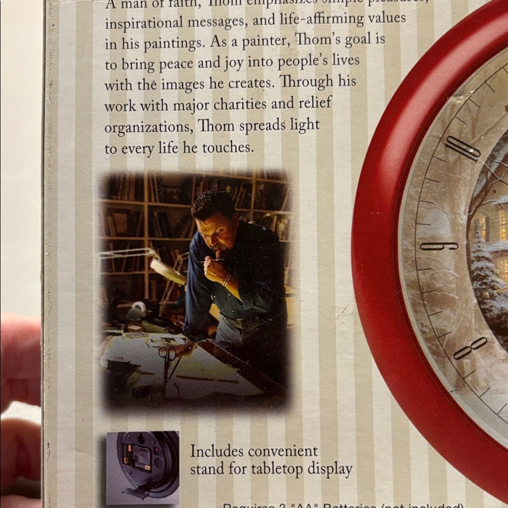 Thomas Kinkade Red Christmas Carol Clock
